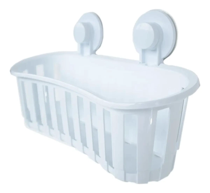 CANASTO ORGANIZADOR PARA BAÑO CON SUCCION FACIL INSTALACION - 3