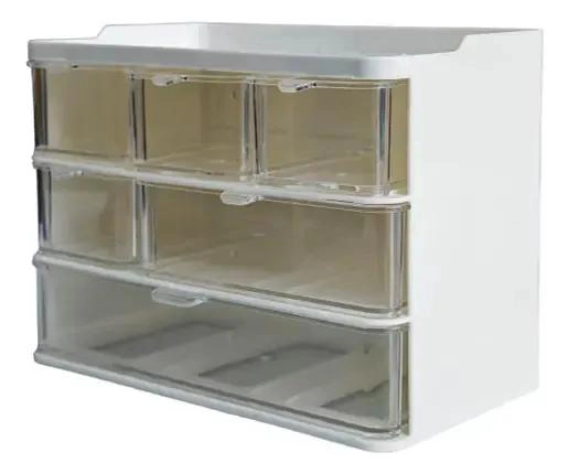 ORGANIZADOR DE ESCRITORIO TRANSPARENTE CON CAJONES PRACTICO - 4