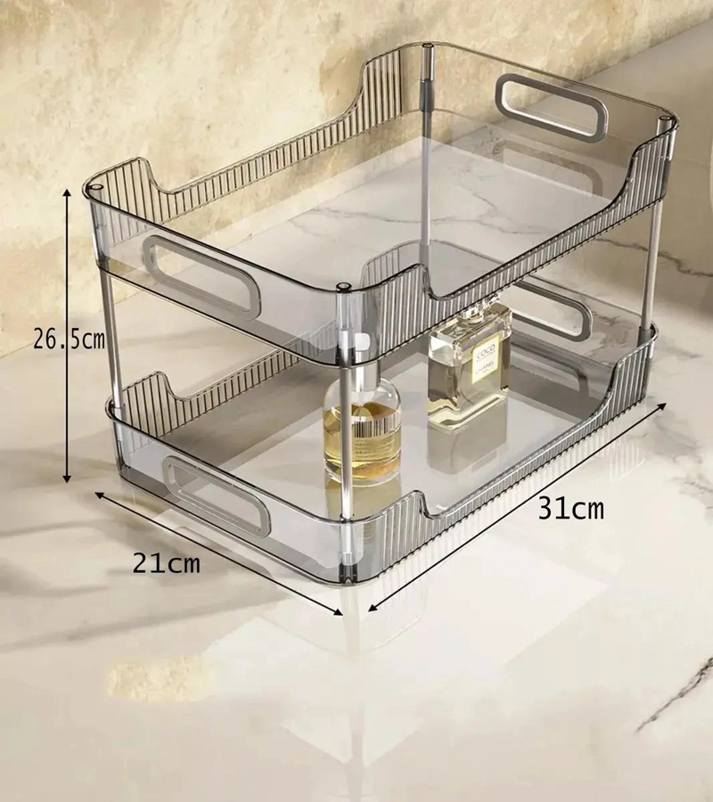 ESTANTE ORGANIZADOR DE ESCRITORIO Y MAQUILLAJE DE 2 NIVELES - 4
