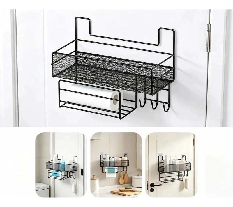 ESQUINERO DUCHA METALICO CON REPISA ADHESIVA PARA BAÑO Y COCINA - 1