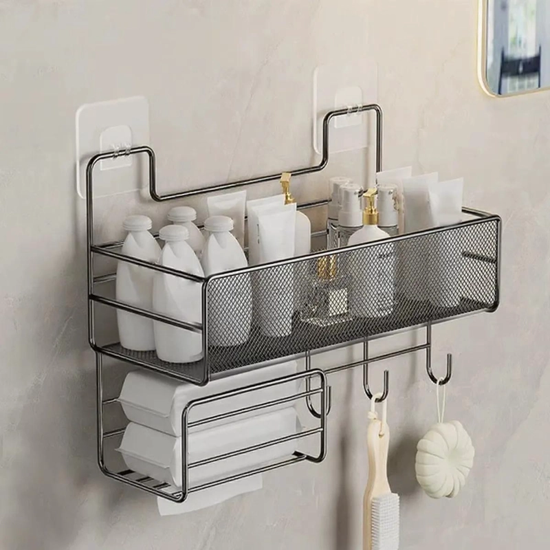 ESQUINERO DUCHA METALICO CON REPISA ADHESIVA PARA BAÑO Y COCINA - 3