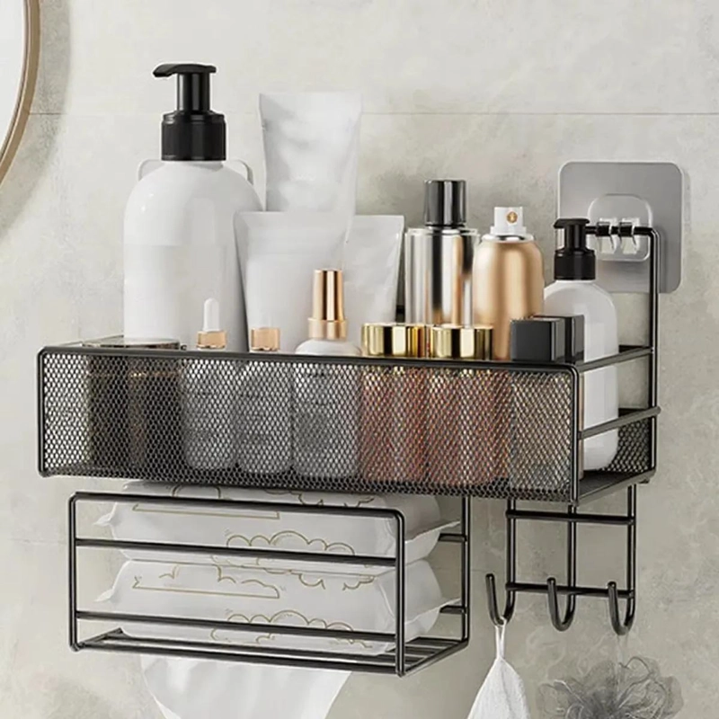 ESQUINERO DUCHA METALICO CON REPISA ADHESIVA PARA BAÑO Y COCINA - 5