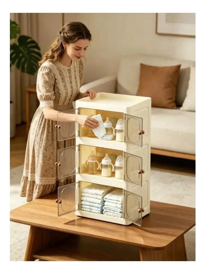 ORGANIZADOR DE COSME TICOS PLEGABLE CON 3 NIVELES - 4