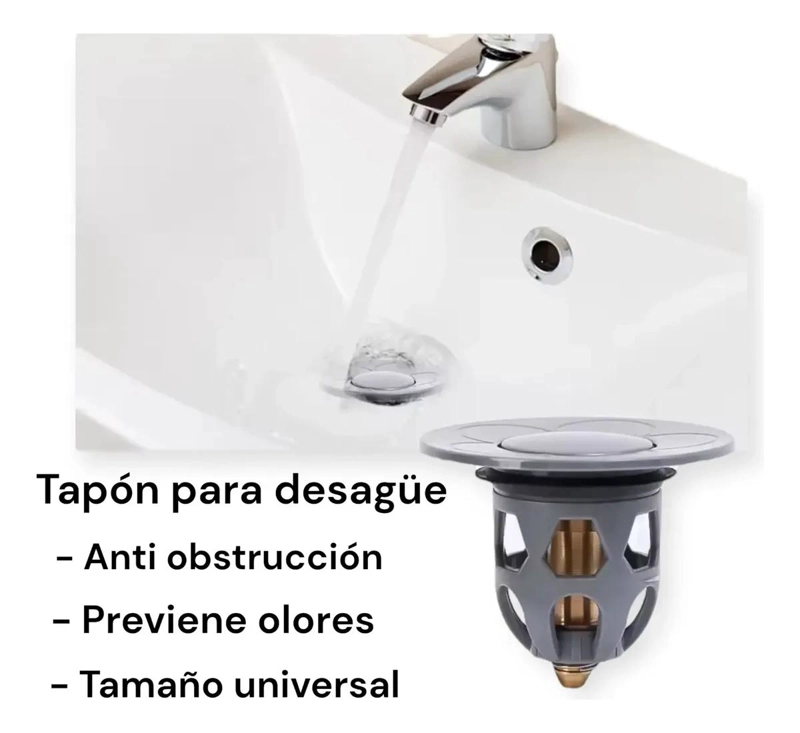 TAPON FILTRO UNIVERSAL PARA DRENAJE DUCHA Y FREGADERO - 3