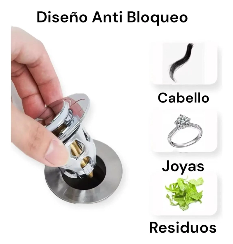 TAPON FILTRO UNIVERSAL PARA DRENAJE DUCHA Y FREGADERO - 5