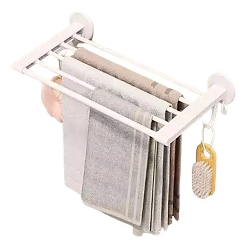 ORGANIZADOR DE BAÑO PLEGABLE CON SOPORTE PARA TOALLAS - 1