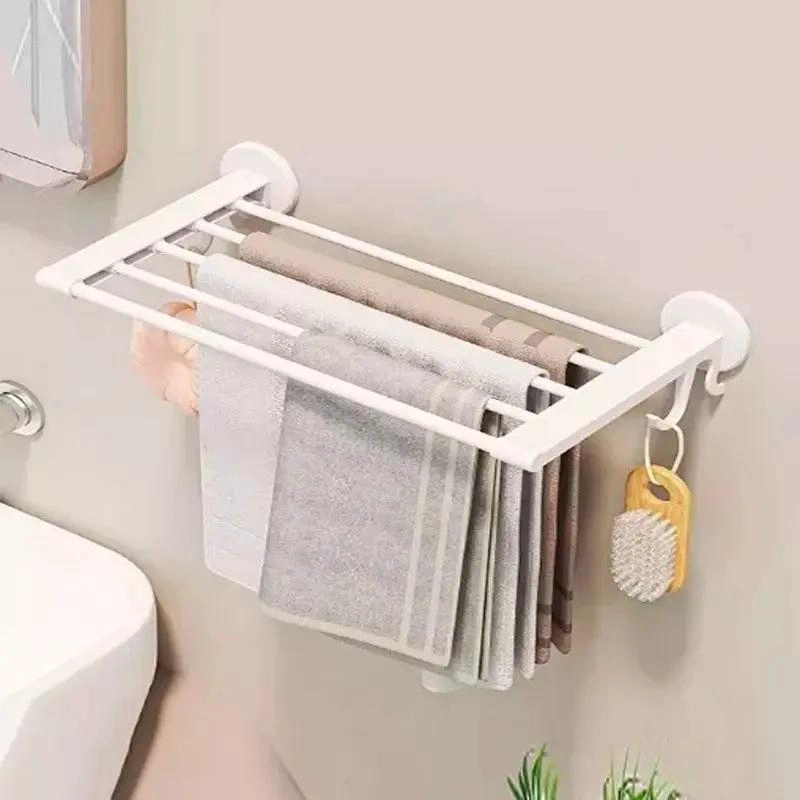 ORGANIZADOR DE BAÑO PLEGABLE CON SOPORTE PARA TOALLAS - 3