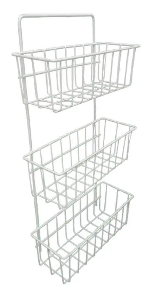 CESTA ORGANIZADOR FLOTANTE DE 3 NIVELES PARA BAÑO Y COCINA - 1