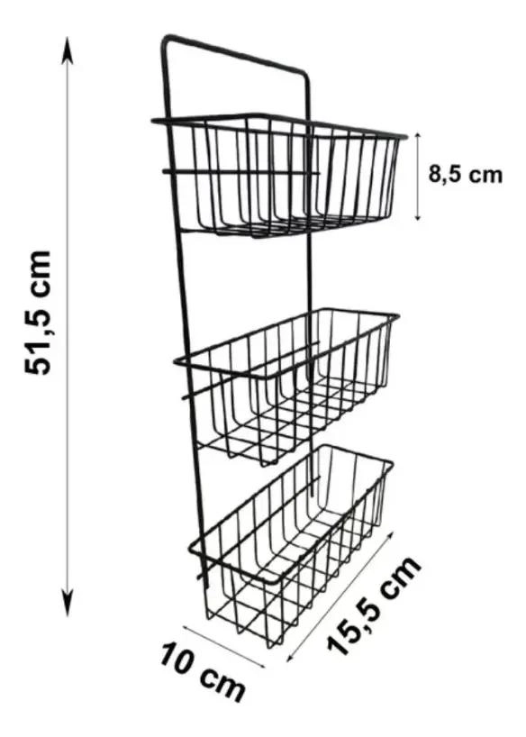 CESTA ORGANIZADOR FLOTANTE DE 3 NIVELES PARA BAÑO Y COCINA - 3