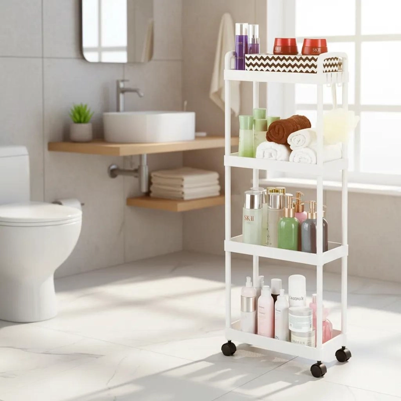 ORGANIZADOR MULTIUSO CON RUEDAS DE 4 NIVELES PARA BAÑO Y COCINA - 1