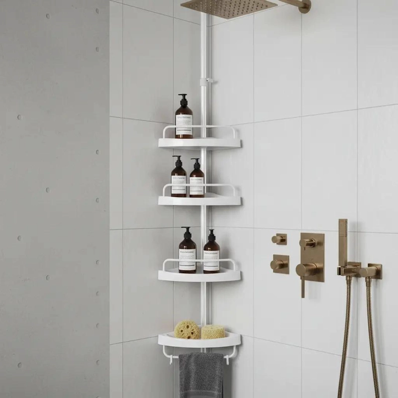ORGANIZADOR ESQUINERO AJUSTABLE PARA BAÑO CON 4 REPISAS - 7