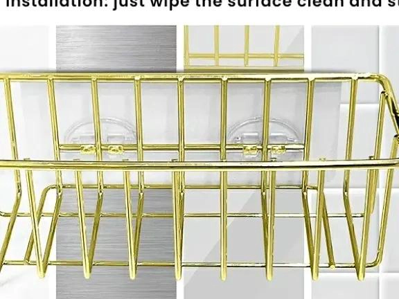 CESTA ORGANIZADORA DE ACERO INOXIDABLE PARA BAÑO O FREGADOR - 2
