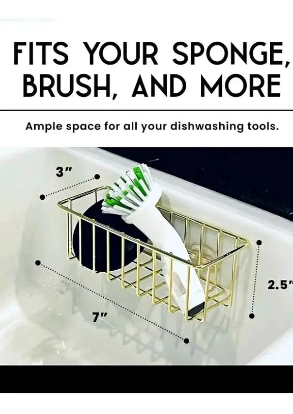 CESTA ORGANIZADORA DE ACERO INOXIDABLE PARA BAÑO O FREGADOR - 3