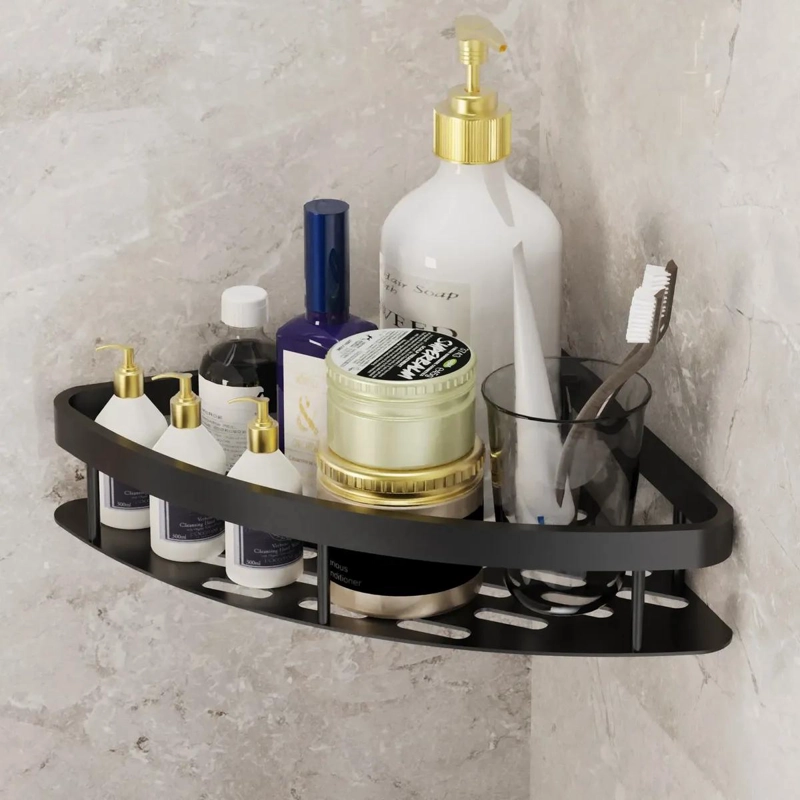 ESTANTE TRIANGULAR PARA BAÑO Y COCINA CON DRENAJE PERFORADO - 3