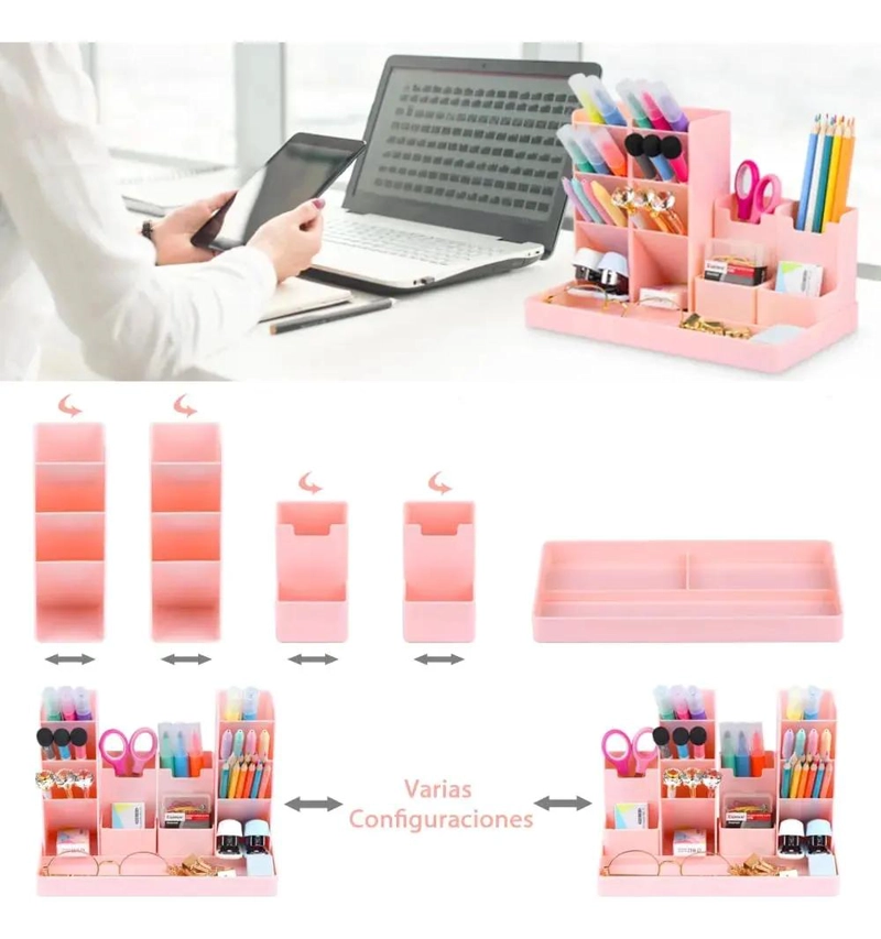 SET DE ORGANIZADOR DE ESCRITORIO CON 12 COMPARTIMENTOS - 2