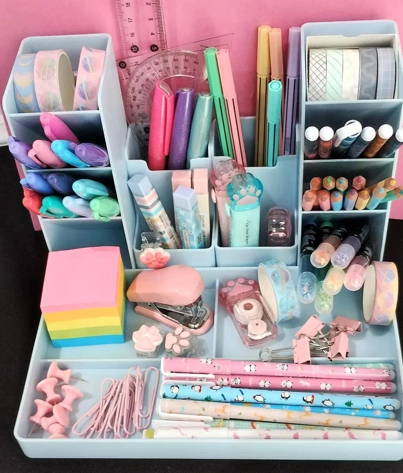 ORGANIZADOR DE ESCRITORIO MULTIFUNCIONAL EN 5 COLORES - 6