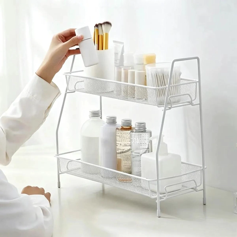 ESTANTE METALICO DE 2 NIVELES PARA BAÑO Y COCINA - 1