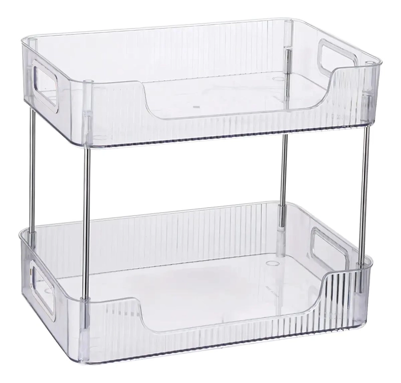 ESTANTE ORGANIZADOR DE ESCRITORIO Y MAQUILLAJE DE 2 NIVELES - 1