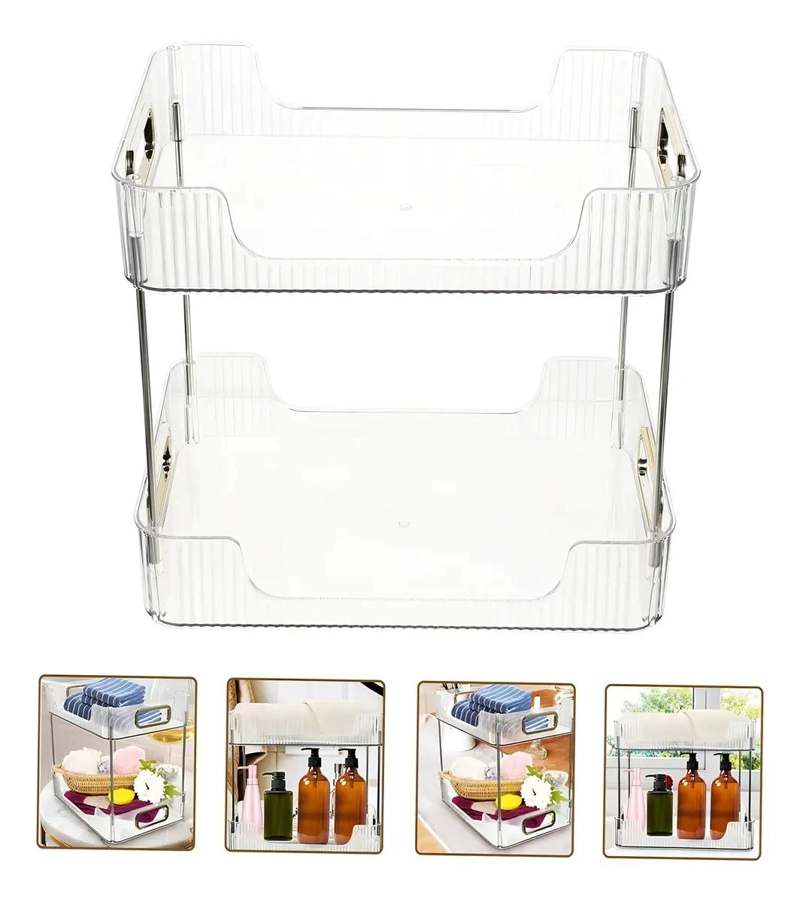 ESTANTE ORGANIZADOR DE ESCRITORIO Y MAQUILLAJE DE 2 NIVELES - 3