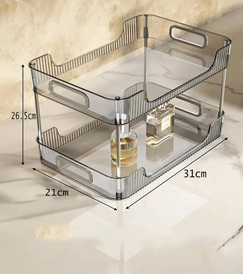 ESTANTE ORGANIZADOR DE ESCRITORIO Y MAQUILLAJE DE 2 NIVELES - 6