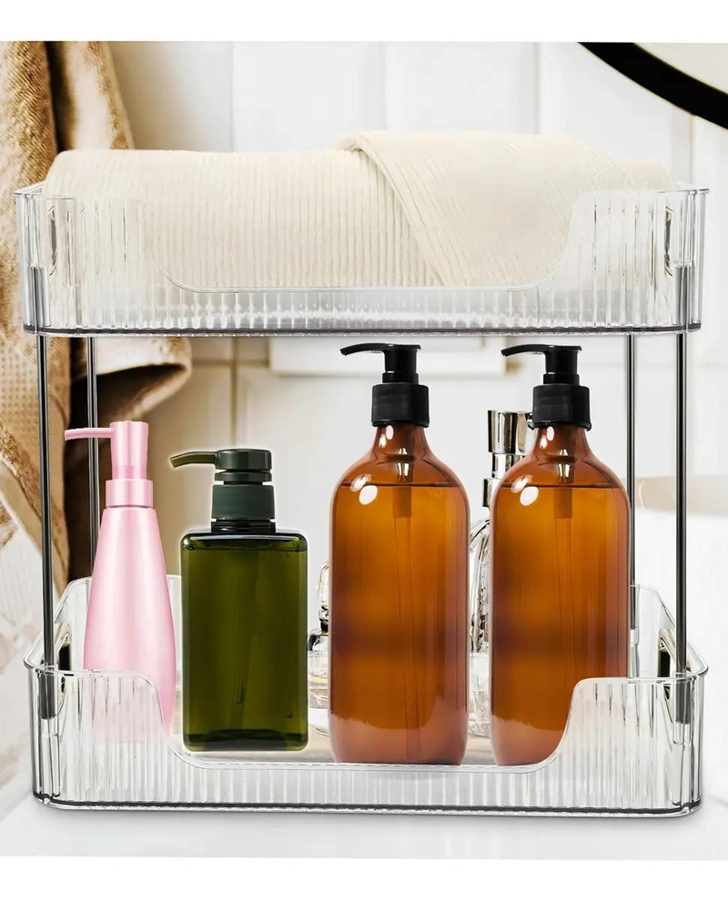 ESTANTE ORGANIZADOR DE ESCRITORIO Y MAQUILLAJE DE 2 NIVELES - 7