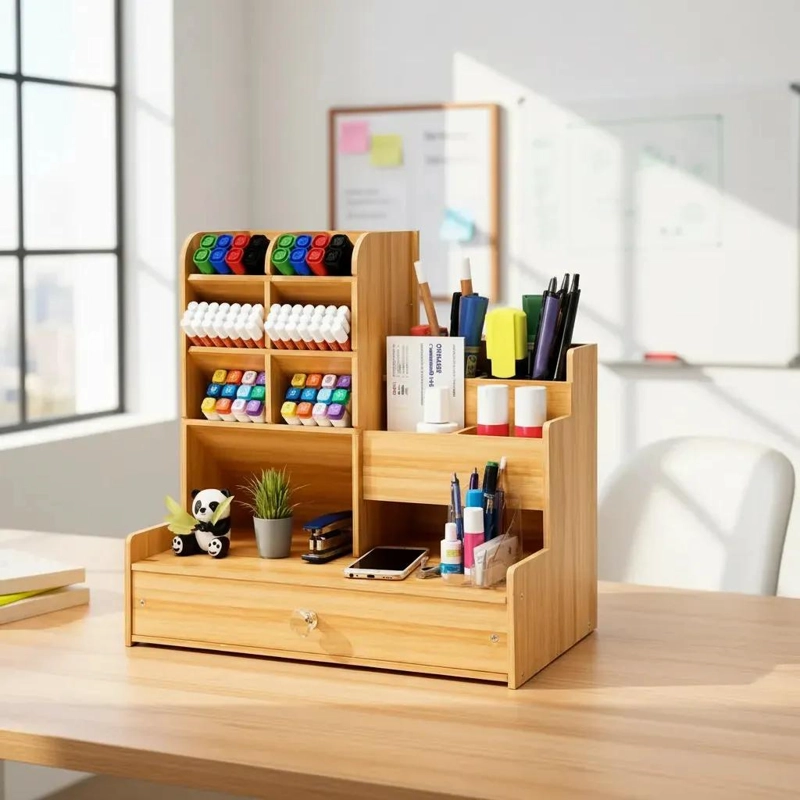 ORGANIZADOR DE ESCRITORIO MULTIUSO CON COMPARTIMENTOS - 2