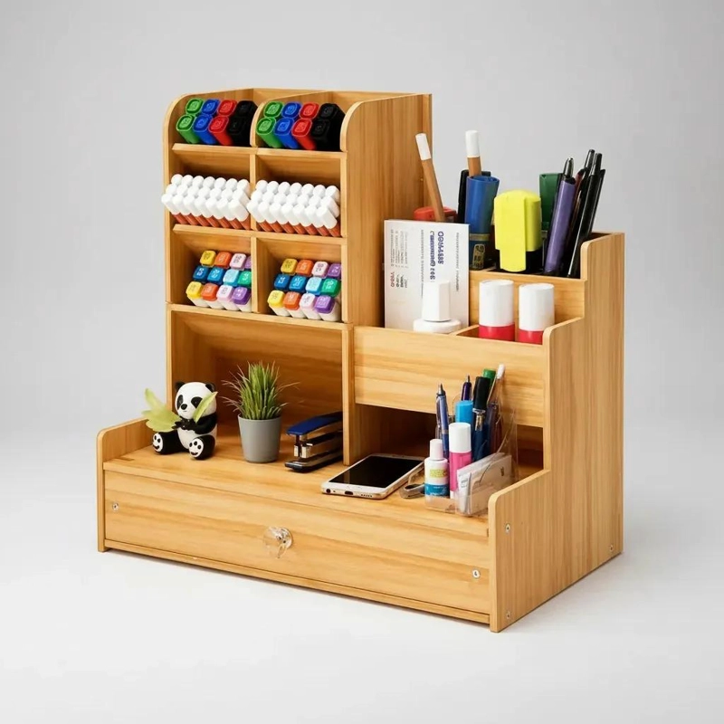 ORGANIZADOR DE ESCRITORIO MULTIUSO CON COMPARTIMENTOS - 5