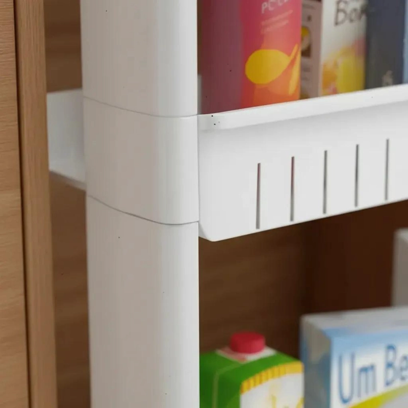 ORGANIZADOR DE ARMARIO PLASTICO BLANCO CON 3 ESTANTES Y RUEDAS - 6