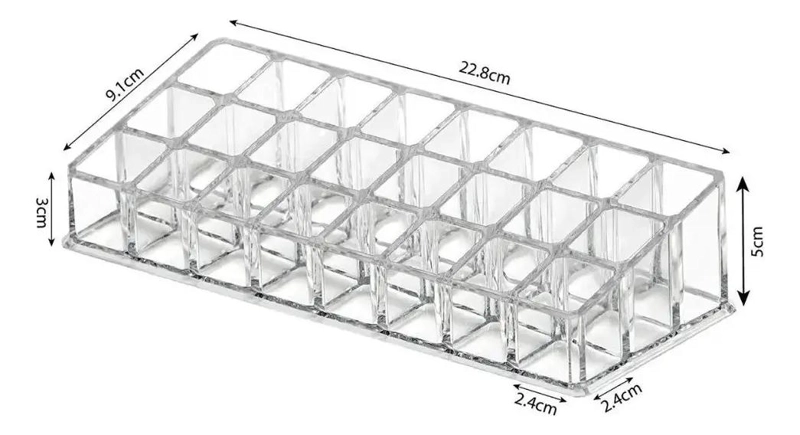 SOPORTE ORGANIZADOR ACRILICO PARA 24 LAPICES LABIALES - 2