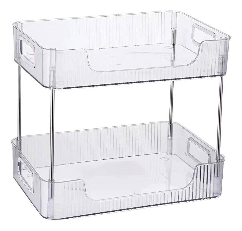ESTANTE ORGANIZADOR DE ESCRITORIO Y MAQUILLAJE DE 2 NIVELES - 1