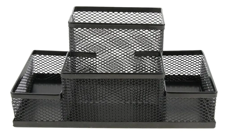 ORGANIZADOR DE ESCRITORIO PORTA LAPICES MULTIUSOS NEGRO - 2