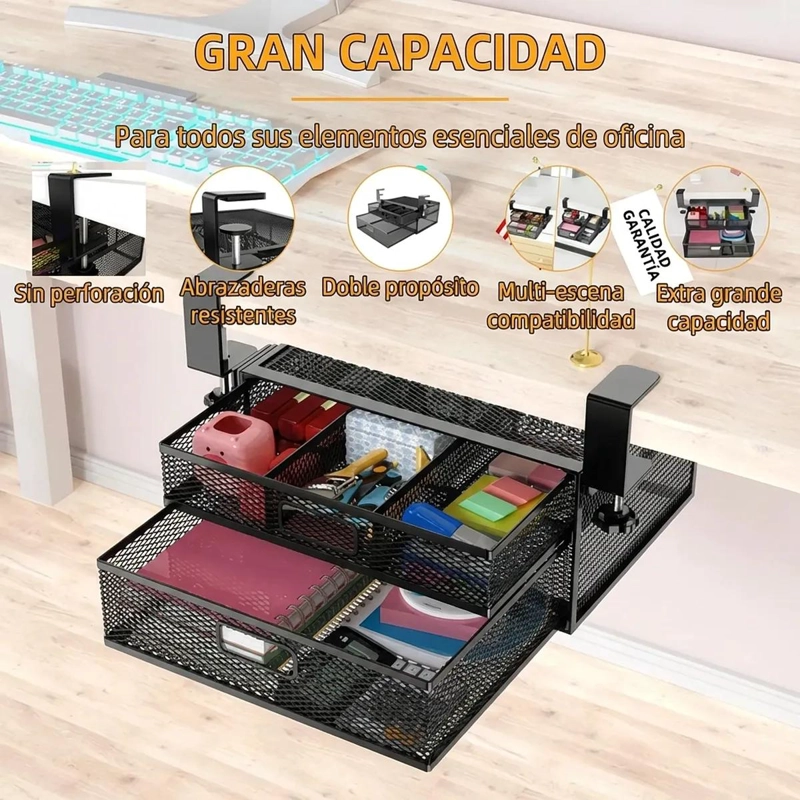 ORGANIZADOR DE ESCRITORIO DESLIZANTE CON CAJONES EXTRAIBLES - 5
