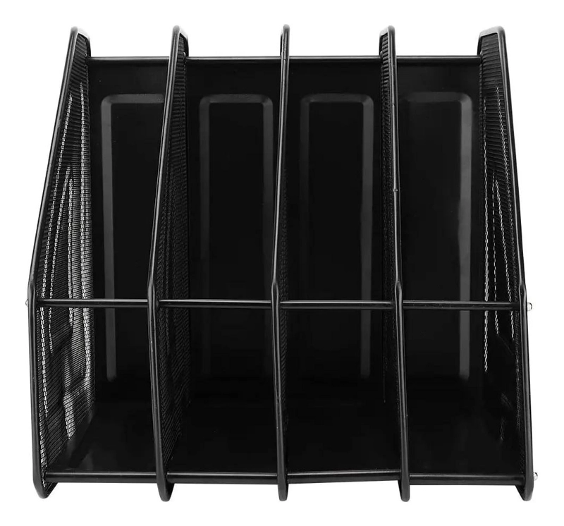 ORGANIZADOR DE ESCRITORIO VERTICAL DE METAL CON 4 DIVISIONES - 2