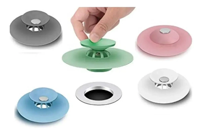 PACK DE 5 FILTROS DE SILICONA PARA DRENAJE DE COCINA Y BAÑO - 1