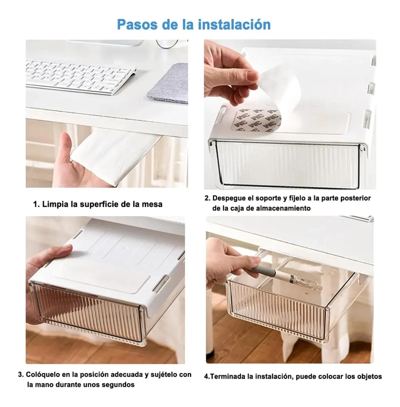CAJON ORGANIZADOR AUTOADHESIVO PARA ESCRITORIO Y OFICINA - 6