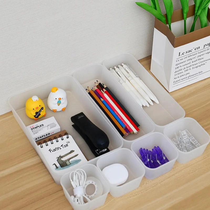PACK DE 8 CANASTOS ORGANIZADORES PARA CAJONES DE OFICINA Y HOGAR - 7