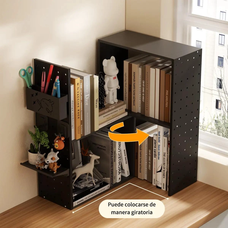 ESTANTE ORGANIZADOR DE ESCRITORIO AJUSTABLE DE METAL PARA OFICINA Y ESTUDIO - 4
