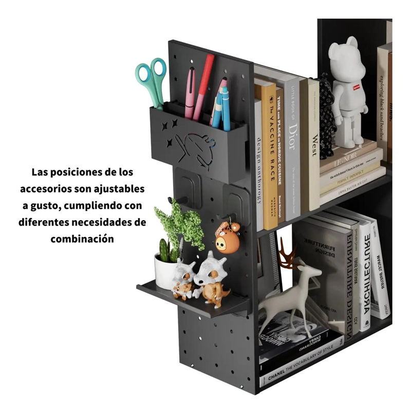 ESTANTE ORGANIZADOR DE ESCRITORIO AJUSTABLE DE METAL PARA OFICINA Y ESTUDIO - 6