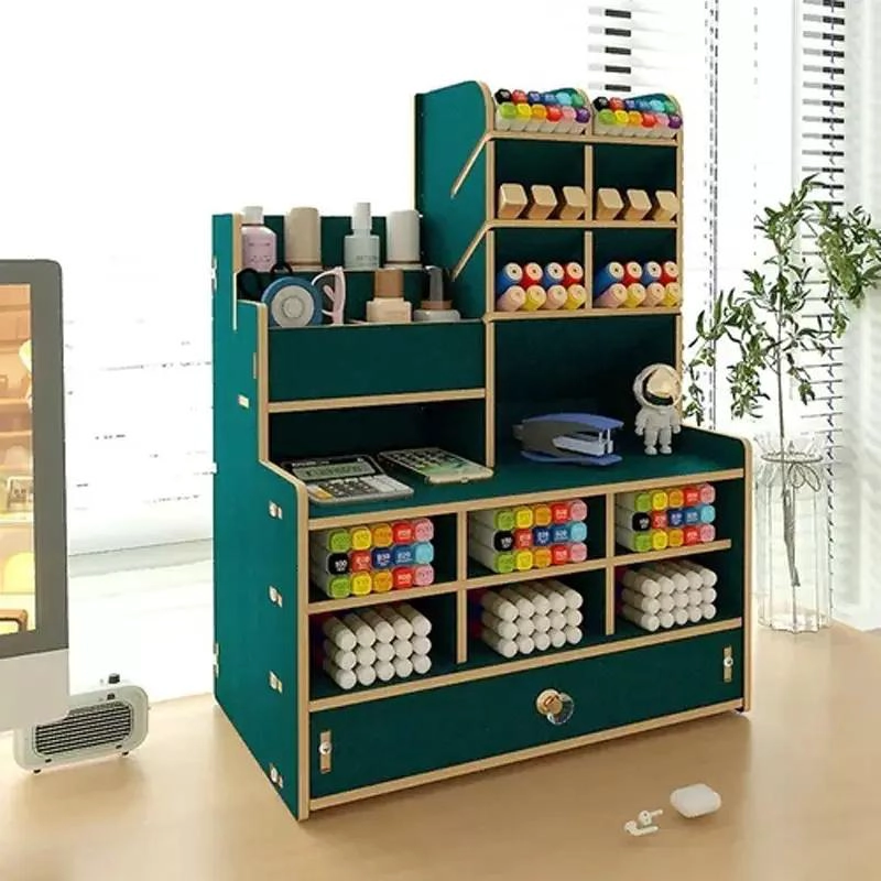 ORGANIZADOR DE ESCRITORIO VERDE PARA LAPICES Y PLUMONES - 2