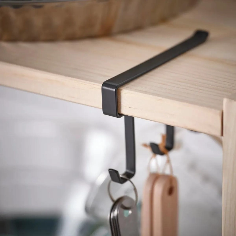 ORGANIZADOR DE COCINA CON GANCHOS DE ACERO GRIS 12X7 CM - 2