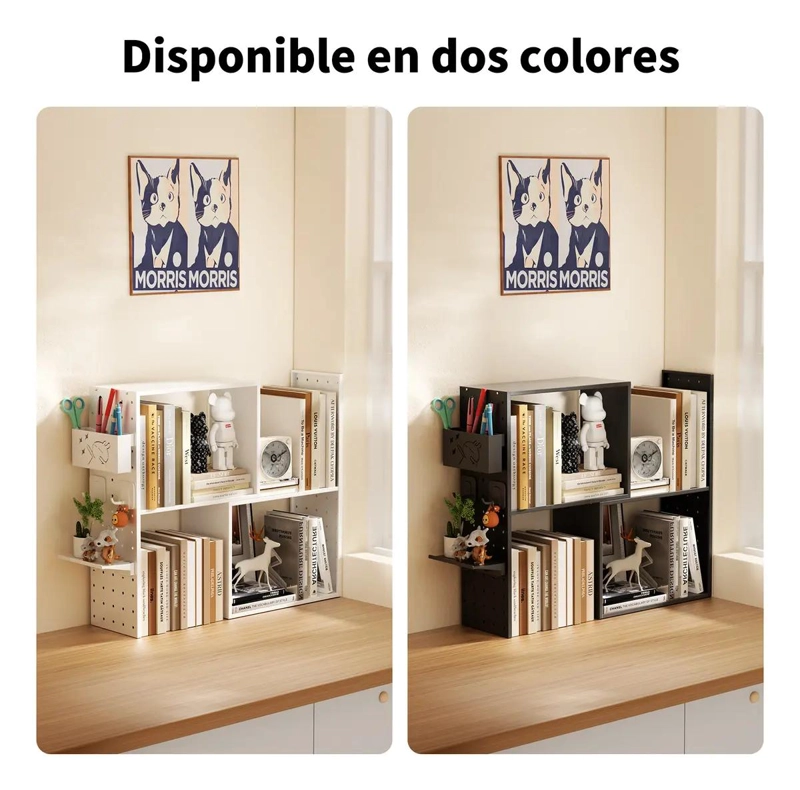 ORGANIZADOR DE ESCRITORIO METALICO BLANCO CON PANEL PERFORADO - 10