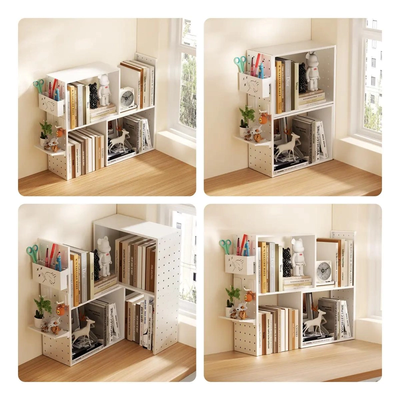 ORGANIZADOR DE ESCRITORIO METALICO BLANCO CON PANEL PERFORADO - 4