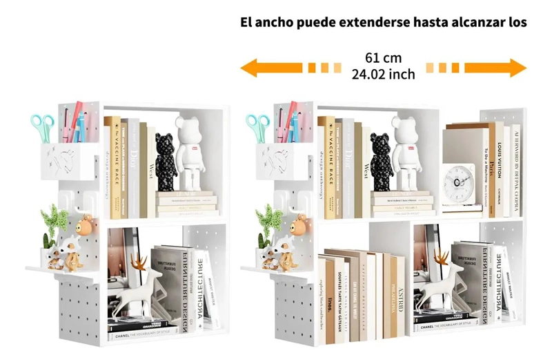 ORGANIZADOR DE ESCRITORIO METALICO BLANCO CON PANEL PERFORADO - 5
