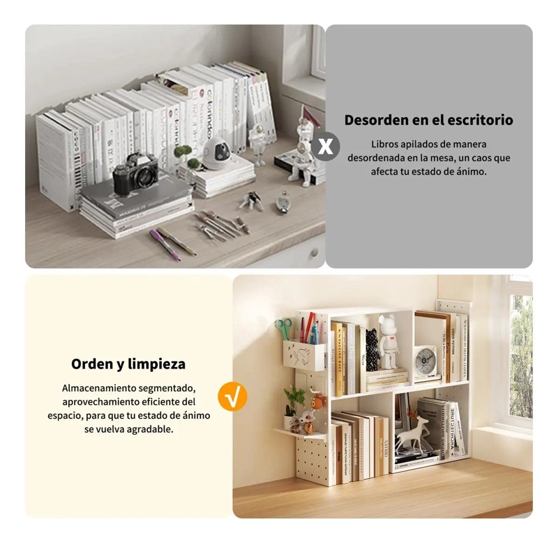 ORGANIZADOR DE ESCRITORIO METALICO BLANCO CON PANEL PERFORADO - 8