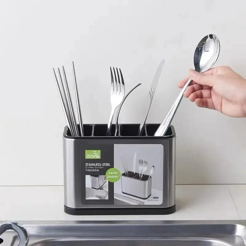 ESCURRIDOR DE CUBIERTOS DE ACERO INOXIDABLE CON 4 COMPARTIMENTOS - 7