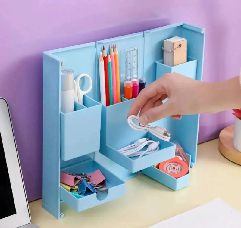 ORGANIZADOR DE ESCRITORIO PLEGABLE PARA LAPICES Y ACCESORIOS - 1