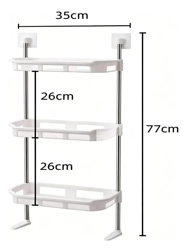 ESTANTE DE BAÑO ADHESIVO DE 3 NIVELES PARA ORGANIZACION - 2