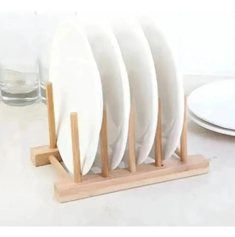 PACK DE 2 ESTANTES DE BAMBU PARA ORGANIZAR PLATOS Y UTENSILIOS - 3