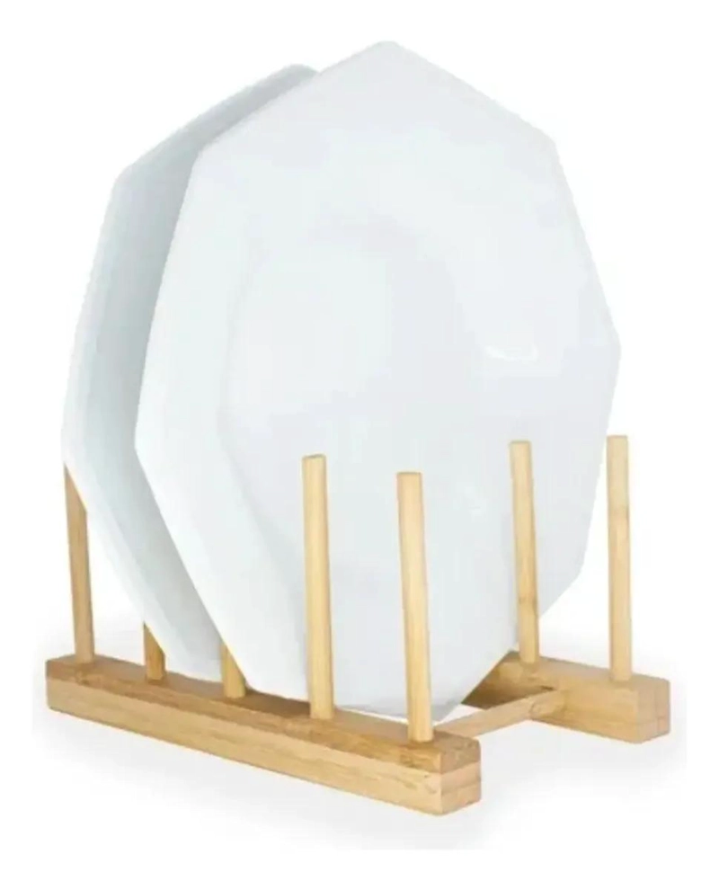 PACK DE 2 ESTANTES DE BAMBU PARA ORGANIZAR PLATOS Y UTENSILIOS - 4