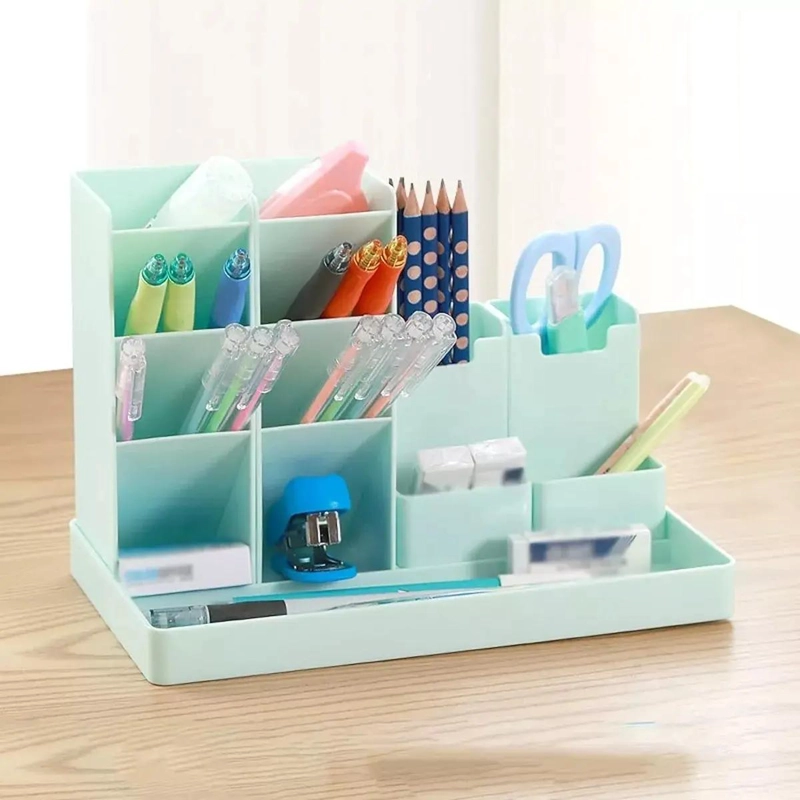 ORGANIZADOR DE ESCRITORIO MULTIFUNCIONAL COLOR VERDE - 4